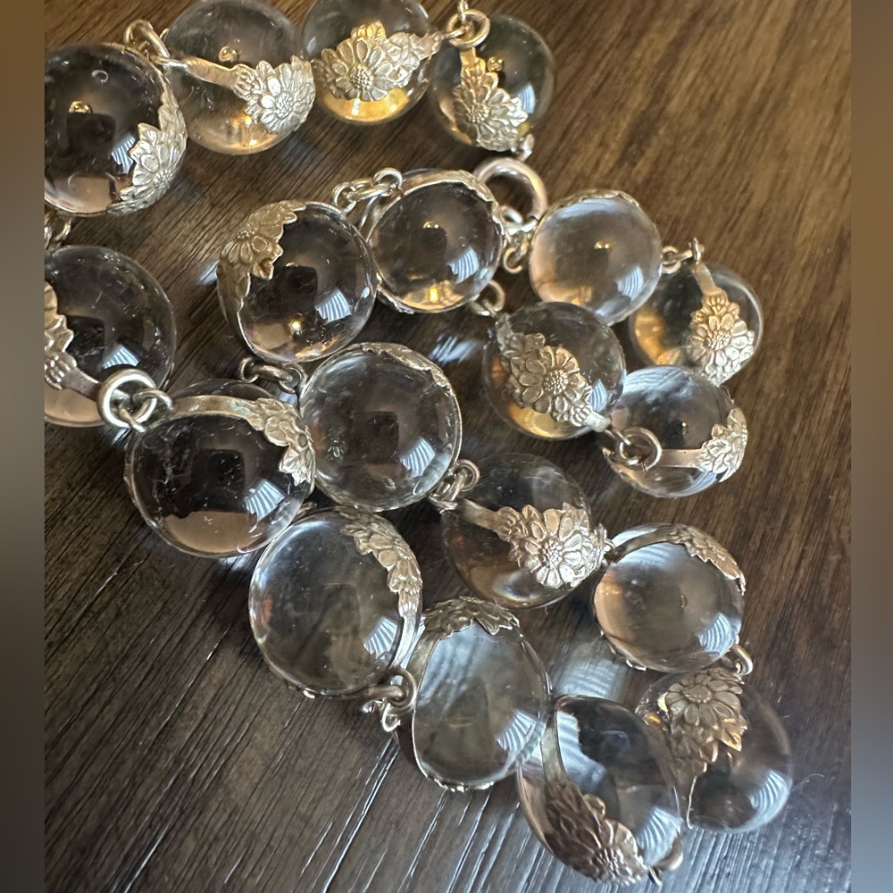Art Deco Pools of Light Rock Crystal Necklace Vintage
